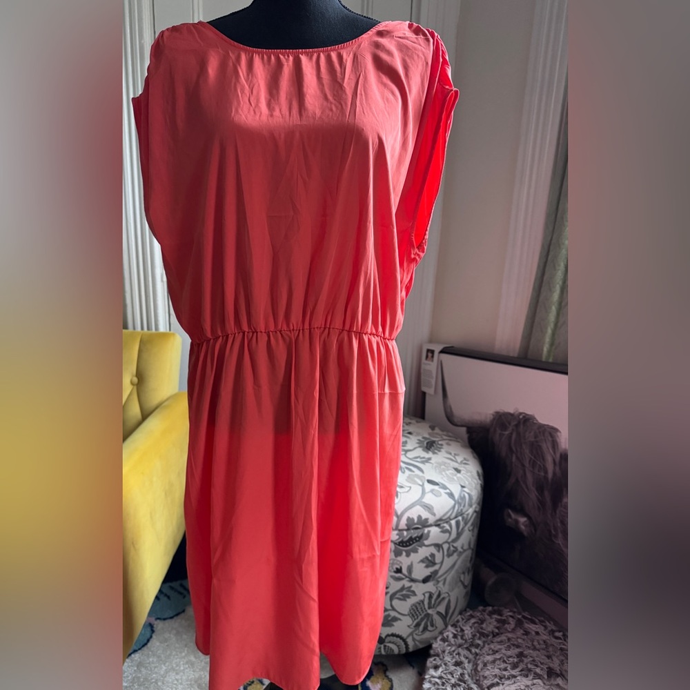 Massimo Orange Sundress Sleeveless Midi